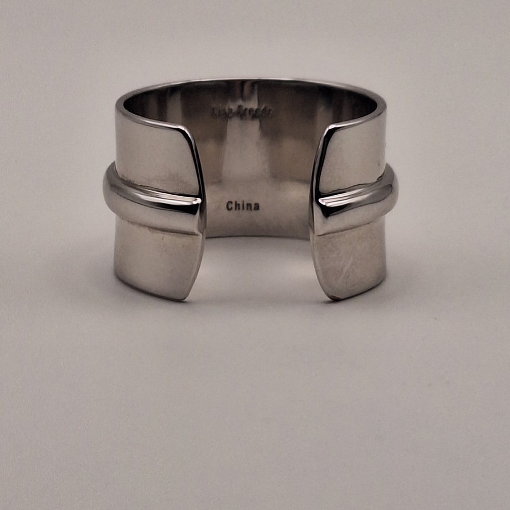 Diamonique x Lisa Freede Emerald-Cut Adjustable Cigar Band Ring–Silver Tone Sz 7 - Picture 8 of 12